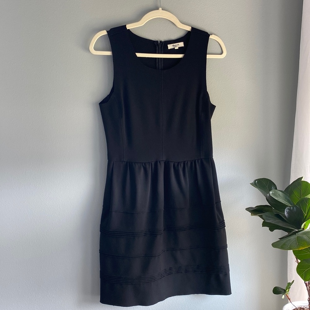 Madewell raw hem black dress